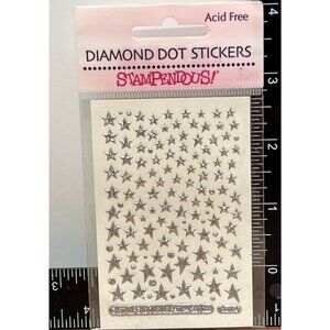 HTF Stampendous! Diamond Dots Silver Star Stickers Embellishment DD104S